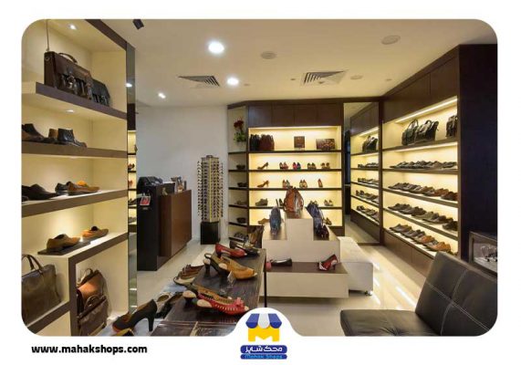 نمونه دکوراسیون فروشگاه کیف و کفش فروشی