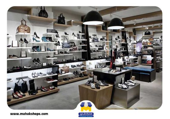 نمونه دکوراسیون مغازه کیف و کفش فروشی
