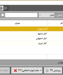 انبارها در نرم افزار انبارداری محک
